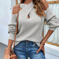 Crisscross Cold-Shoulder Rib-Knit Sweater