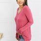 Zenana Full Size V-Neck Curved Hem Top in Rose