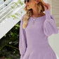 Rib-Knit Lantern Sleeve Peplum Sweater