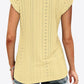 Eyelet Contrast V-Neck Tee