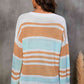 Striped V-Neck Knit Top