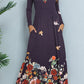 Floral Long Sleeve Round Neck Maxi Dress