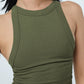 Halter Neck Ribbed Cropped Top
