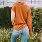 Striped Color Block Exposed Seam Henley Top