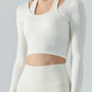Halter Neck Long Sleeve Cropped Sports Top