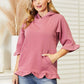 Ninexis Full Size Raglan Sleeve Ruffled Hoodie with Pocket