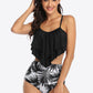 Botanical Print Ruffled Two-Piece Swimsuit