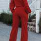 Boat Neck Tie Belt Jumpsuit