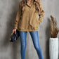 Snap Front Shoulder Detail Corduroy Shacket