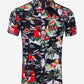Tropical Print Button-Up Beach Shirt