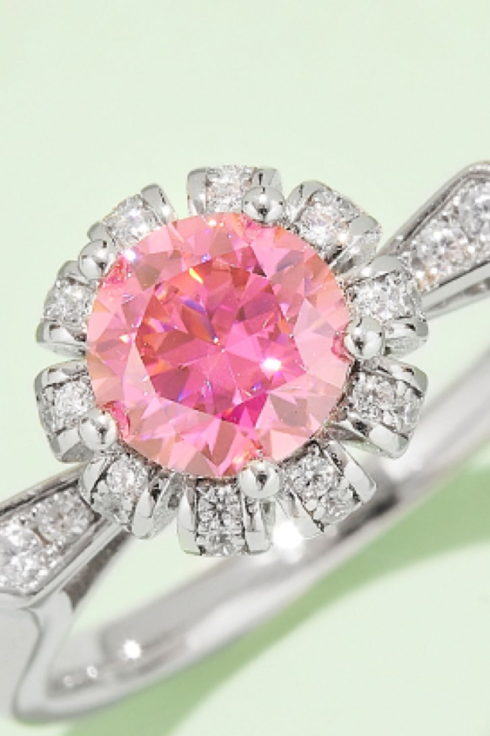 1 Carat Moissanite Contrast 925 Sterling Silver Ring