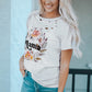 MAMA Floral Graphic Distressed Tee