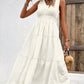V-Neck Smocked Waist Sleeveless Tiered Dress