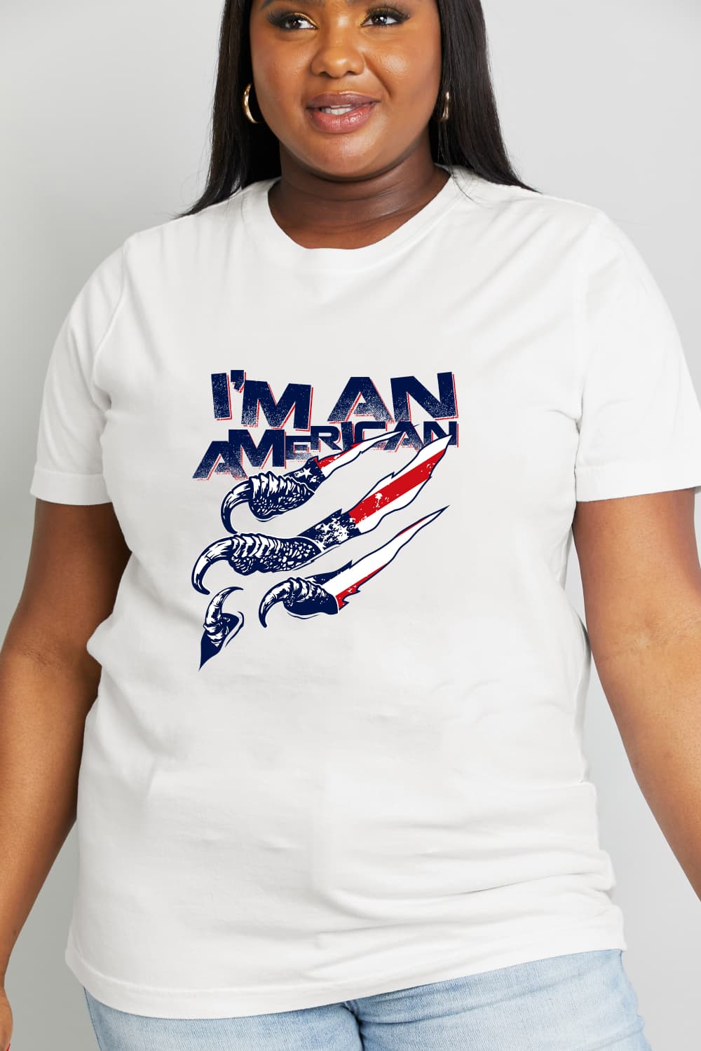 Simply Love Full Size I'M AN AMERICAN Graphic Cotton Tee