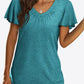 V-Neck Flutter Sleeve Tee Shirt