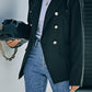 Double-Breasted Padded Shoulder Blazer