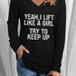 Letter Graphic V-Neck Long Sleeve Tee