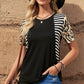 Mixed Print Color Block Tee Shirt
