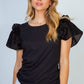 White Birch Full Size Ruffled Round Neck Top