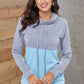 Color Block Raglan Sleeve Drawstring Sweatshirt