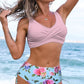 Crisscross Drawstring Detail Bikini Set