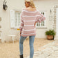 Striped Rib-Knit Off-Shoulder Sweater