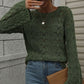 Openwork Dropped Shoulder Knit Top