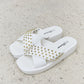 Forever Link Studded Cross Strap Sandals in White