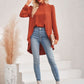 Long Puff Sleeve High-Low Blouse