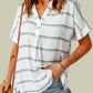 Notched Side Slit Cuffed Blouse