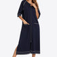 Zip Up Slit Night Dress with Pockets