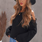 Lace Trim Cold-Shoulder Sweater