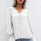 Lace Trim Flounce Sleeve Blouse