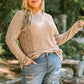Plus Size Waffle-Knit Spliced Lace Top