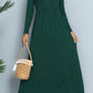 Long Sleeve Round Neck Maxi Dress with Pockets