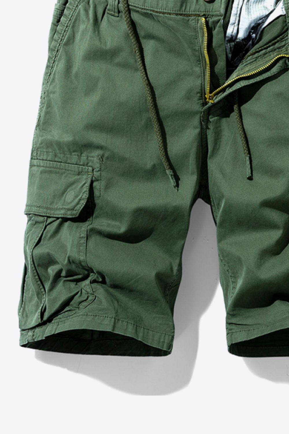 Drawstring Elastic Waist Cargo Shorts