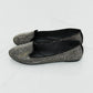 Forever Link Rhinestone Round Toe Flats in Black/Pewter