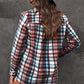 Plaid Leopard Button-Up Shirt Jacket
