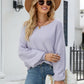 Raglan Sleeve Ribbed Trim Sweater