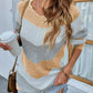 Striped Raglan Sleeve Rib-Knit Sweater