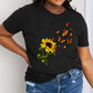Simply Love Full Size Sunflower Butterfly Graphic Cotton Tee