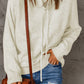 Drawstring Cowl Neck Ribbed Trim Sweater
