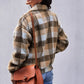 Plaid Print Sherpa Jacket Coat