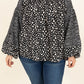 Plus Size Animal Print Balloon Sleeve Blouse
