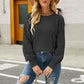 Mixed Knit Raglan Sleeve Sweater