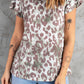 Leopard Layered Flutter Sleeve Tee Shirt