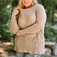 Plus Size Waffle-Knit Spliced Lace Top