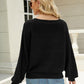 Raglan Sleeve Ribbed Trim Sweater