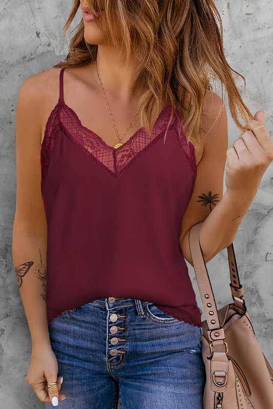 Lace Trim Halter Neck Top