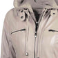 Full Size Zip-Up Hooded PU Jacket